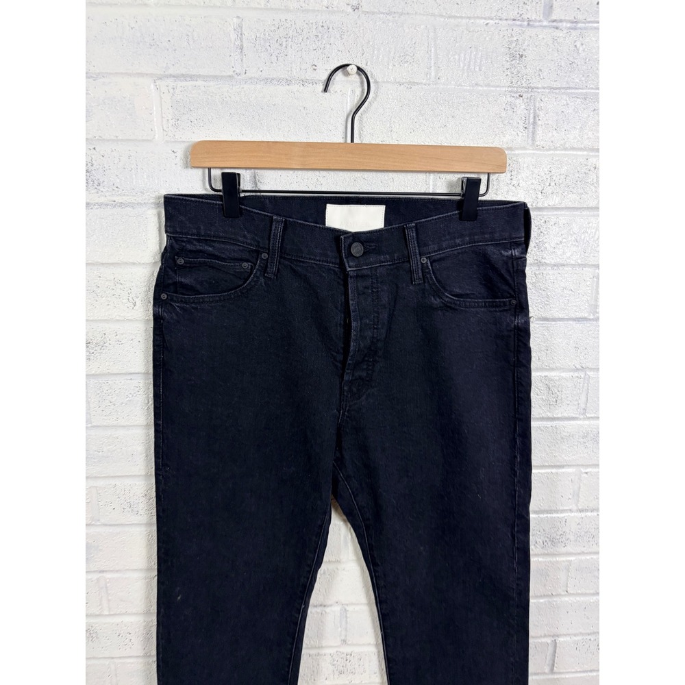 MOTHER Superior Scrapper Cuff Ankle Fray Jeans Womens 29 Whos Sorry Now Black - Picture 3 of 15
